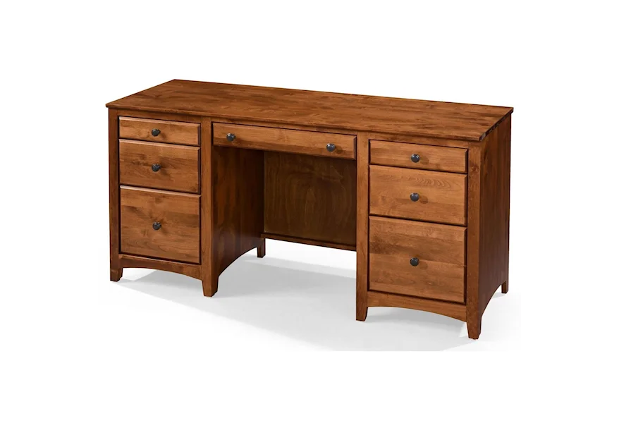 Home Office Double Pedestal Desk by Archbold Furniture at Esprit Decor Home Furnishings
